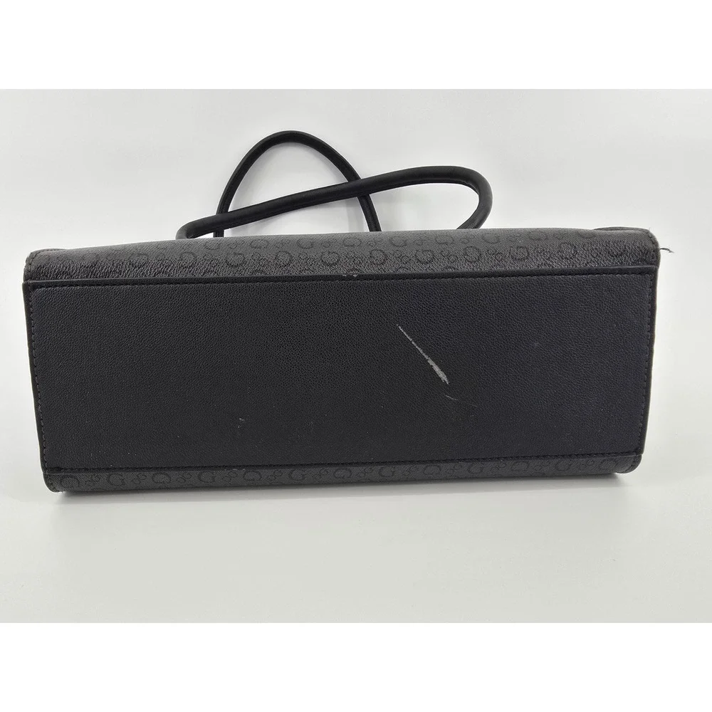 GUESS Pampa Tote Bag - Black Monogram Satchel Shoulder Bag